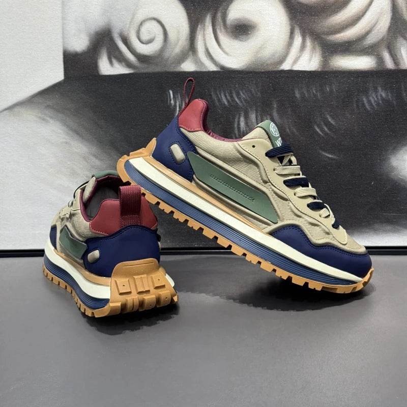 Men's Sneakers Shoes for Men Platform Sports Shoes Sports and Leisure Casual Sneaker Non-slip Fashion Wear-resistant Loafers - AIAZ