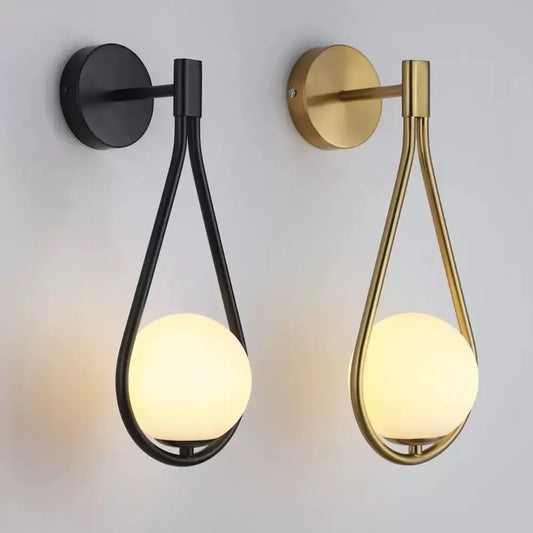 Modern LED Wall Lamps Metal Living Room Lamp Fashion Nordic Bedside Glass Wall Lamp Bedroom Decoration Lighting
