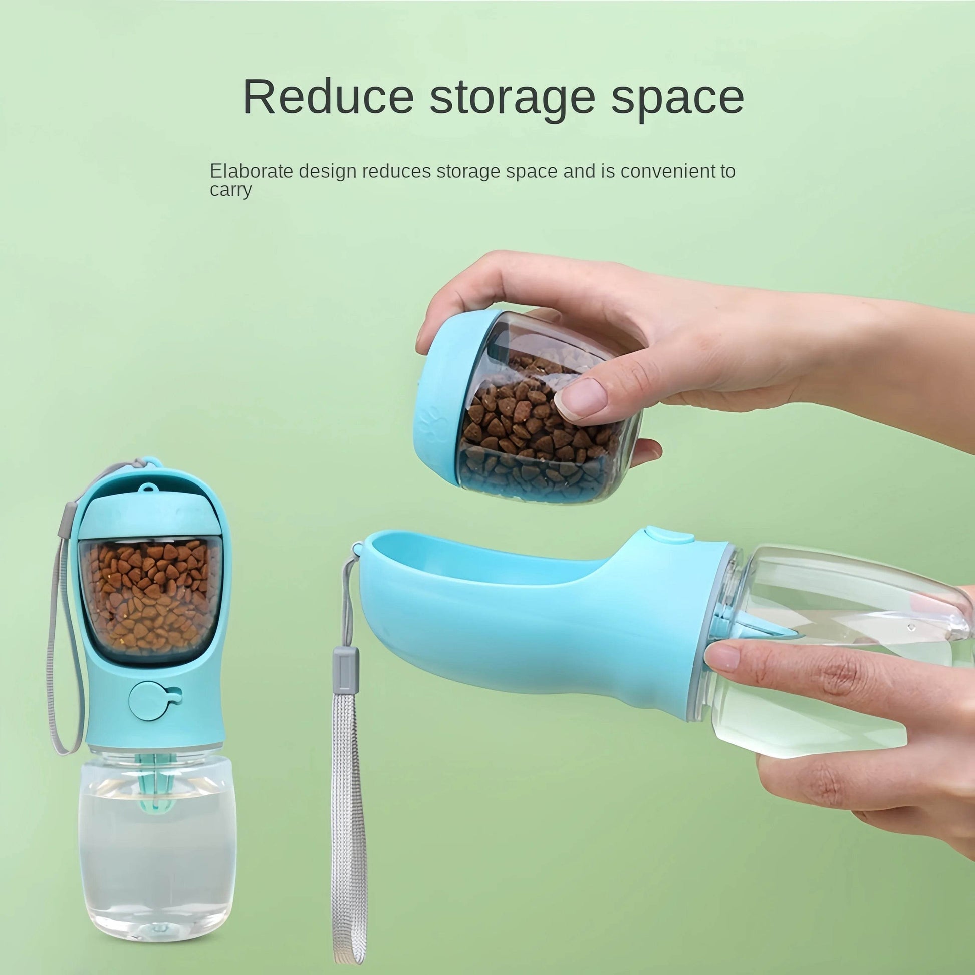 Portable Dog Cat Water Bottle with Storage Food and Water Container for Puppy Pets dogs Feeder Bowl Outdoor Travel Pet supplies - AIAZ