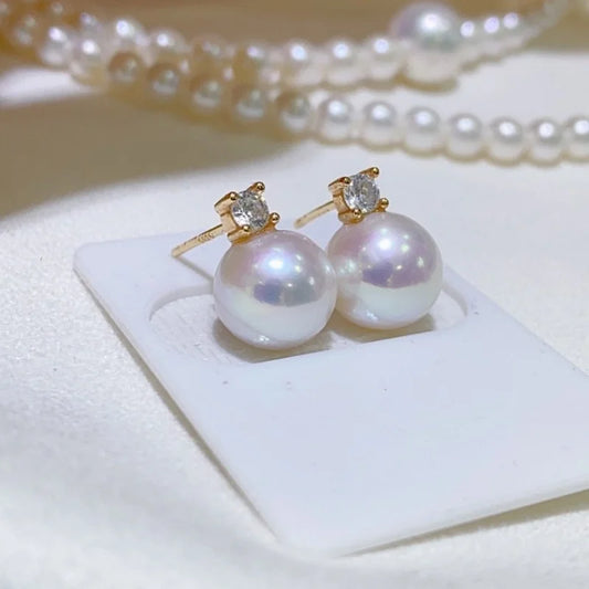 SGARIT Real S925 Sterling Silver Earrings Bright Edison Pearl Earrings Women Luxury Jewelry Perfectly Round