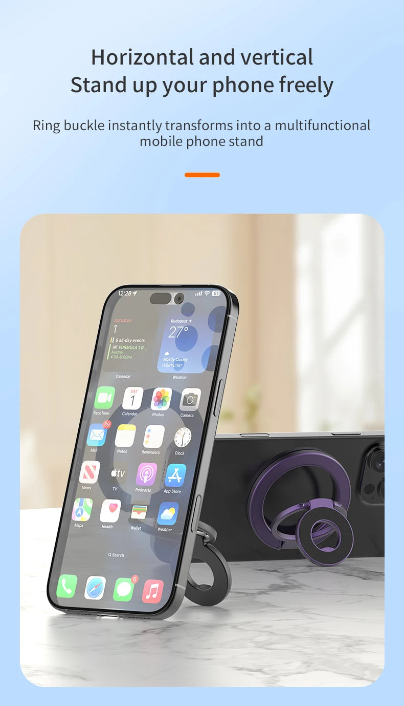 For MagSafe Double Sided Magnetic Phone Ring Holder Portable Folding Cellphone Stand Accessory Grip Bracket Support For iPhone
