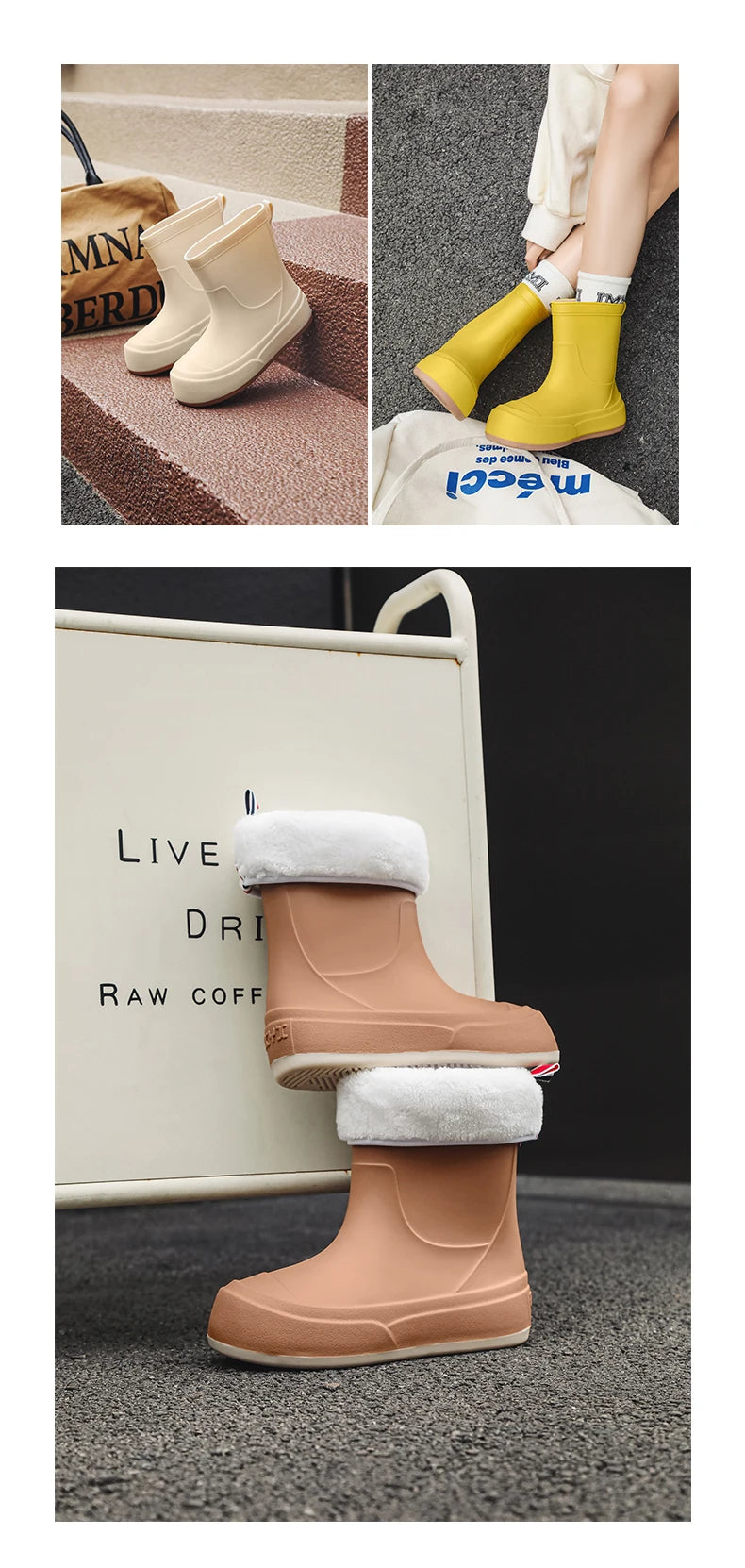 Cute Parent-Child Rain Boots Women's Anti-Slip Waterproof oes Four Seasons Universal Slip-Resistant Rubber Boots