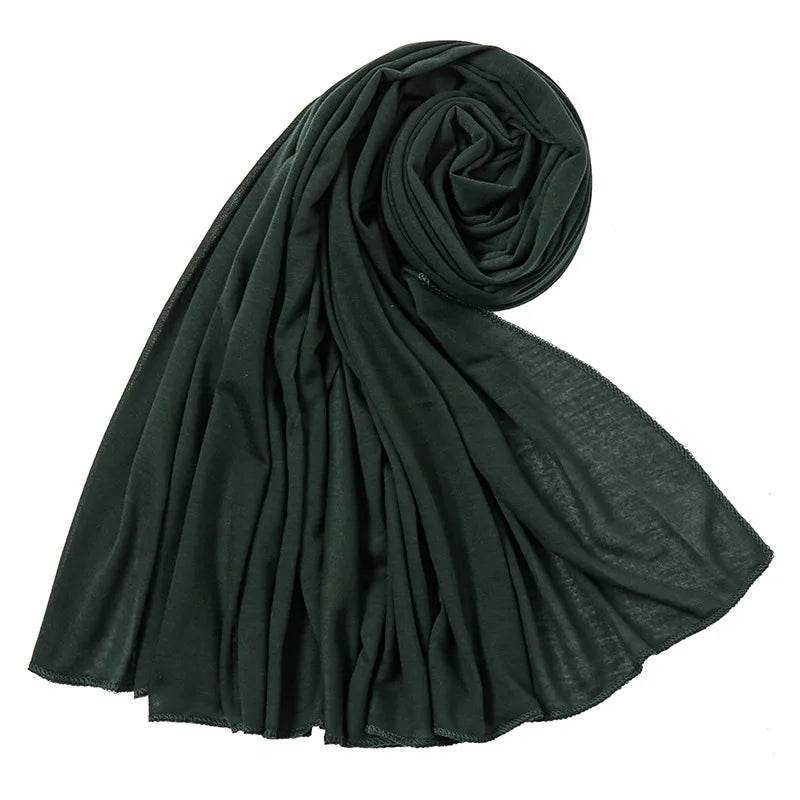 Hot Muslim Fashion Woman Soft Hijabs Scarf Shawl Plain Cotton Jersey Scarves Turban Women Long Shawls Head Wrap Headband Abaya - AIAZ