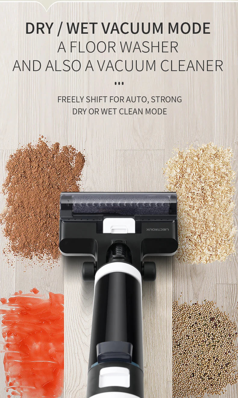 Liectroux i7Pro Cordless Vacuum Cleaner for Wet And Dry Cleaning, Smart Washing for Home Multi Surface Floor,14Kpa, Self-drying