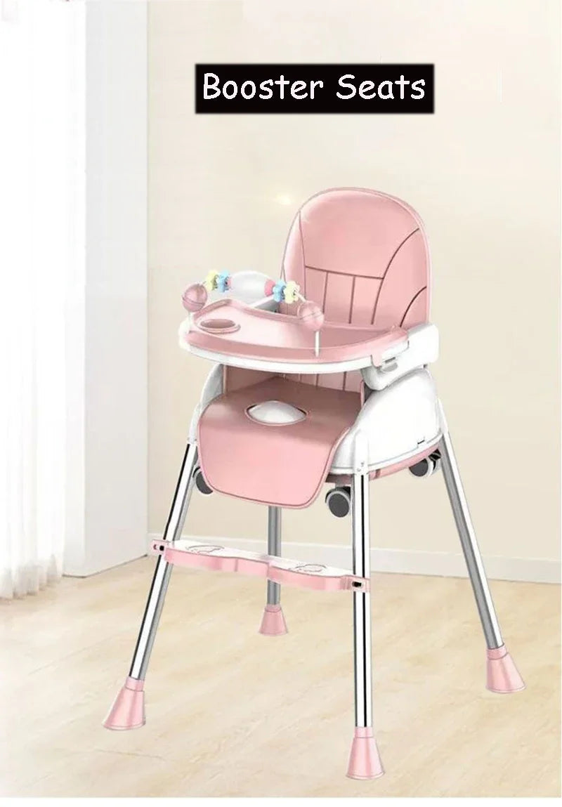 Folding Baby Highchair Kids Chair Dinning High Chair for Children Feeding Baby Table and Chair for Babies Toddler Booster Seat
