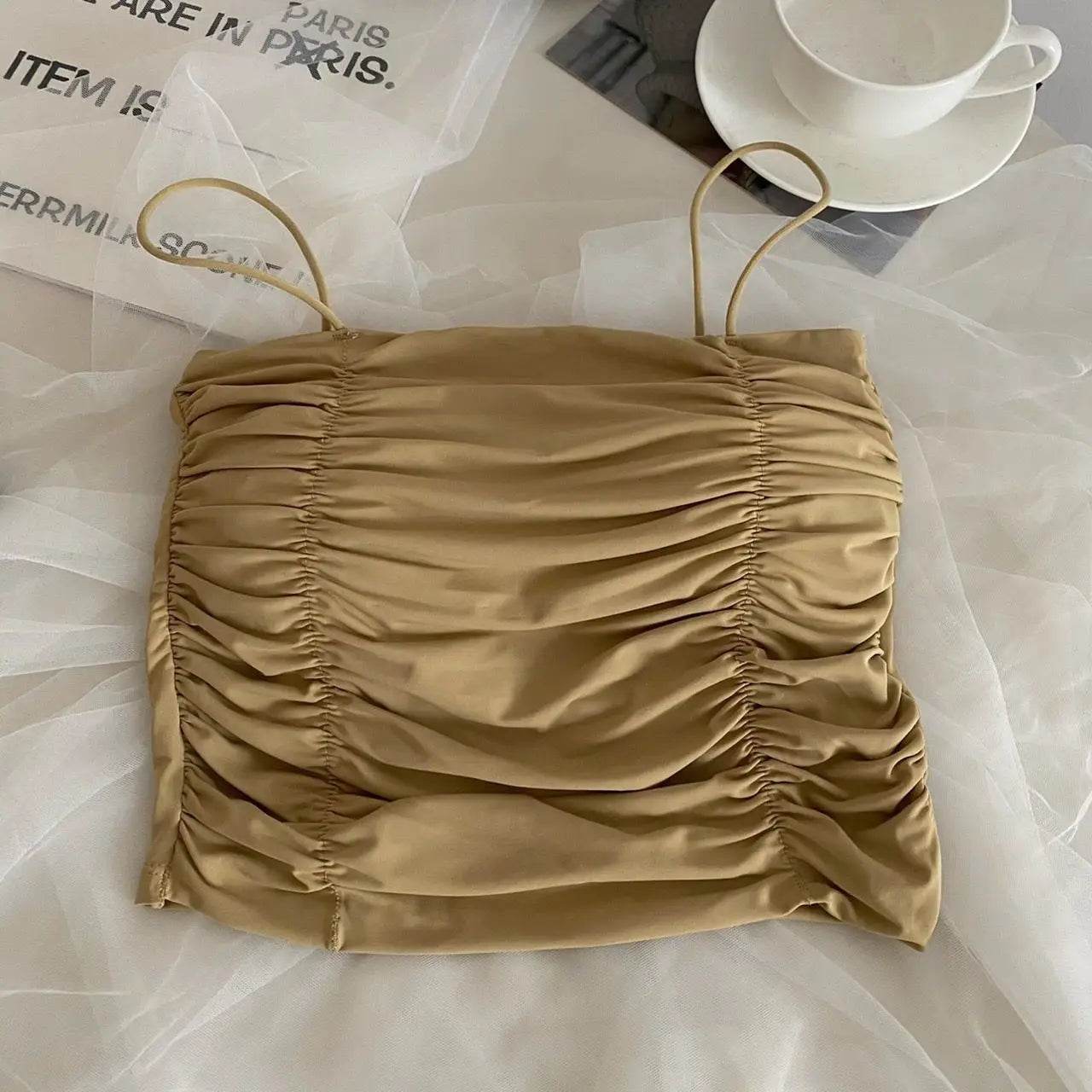 Women Crop Tops Sexy Tank Top For Lady Summer Tube Tops With Cups Female Underwear Lingerie Woman Clothing Girls Camisole Vest - AIAZ