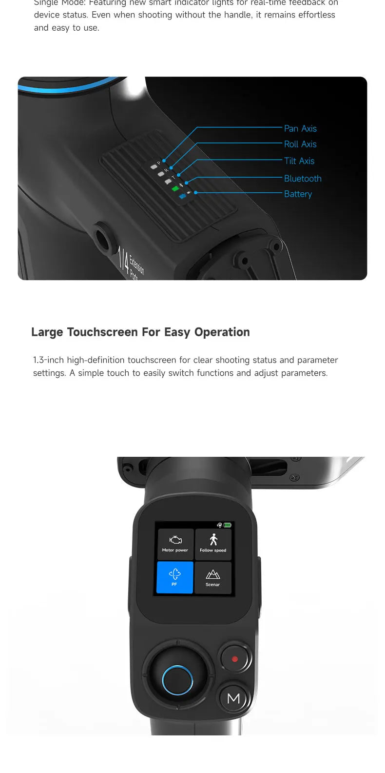FeiyuTech SCORP Mini 3 Pro Gimbal with Detachable Remote Handle & AI 4.0 Tracking for Mirrorless, Action Camera & Smartphones