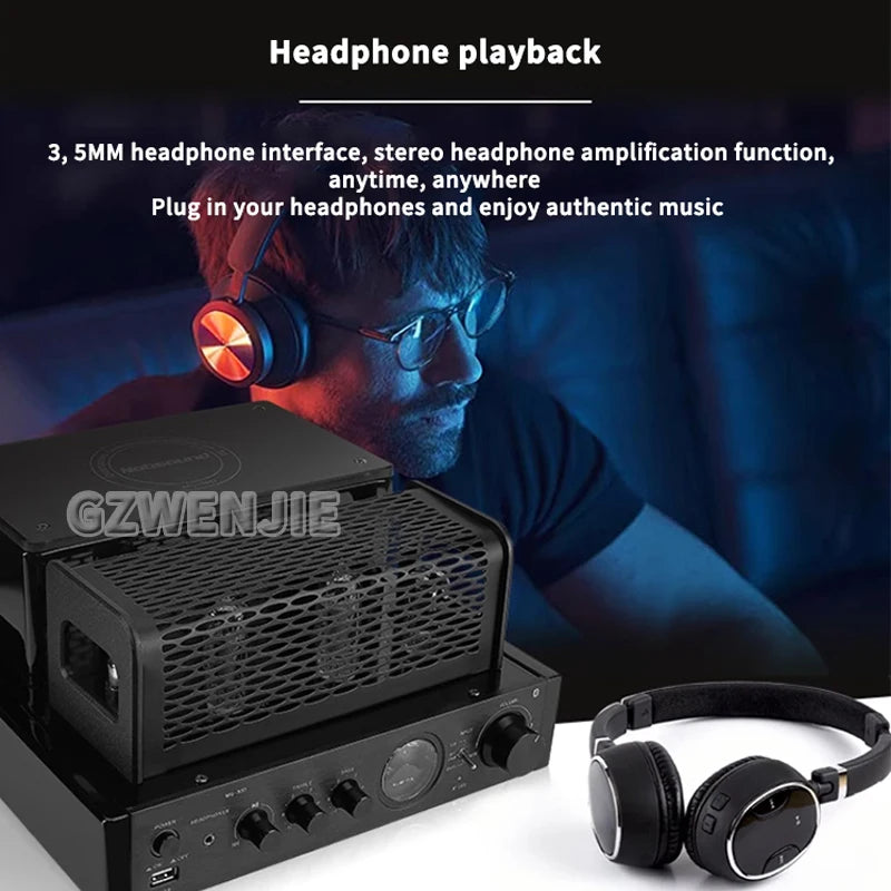 4.2 Intelligent Home Combo Theater Bluetooth Speaker Wooden Subwoofer 3D Surround Sound Memory Play Vacuum Tube Amplifier 150W