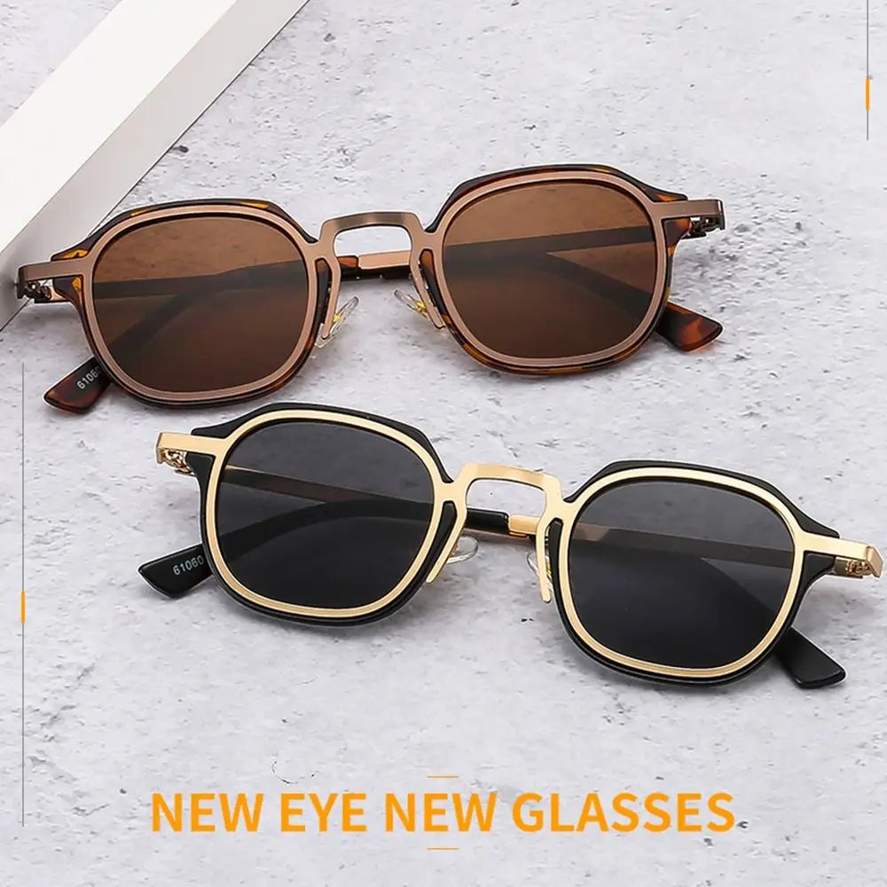 Punk Shades Vintage Trendy Driving Sun Glasses UV400 Protection Small Square Sunglasses for Women & Men