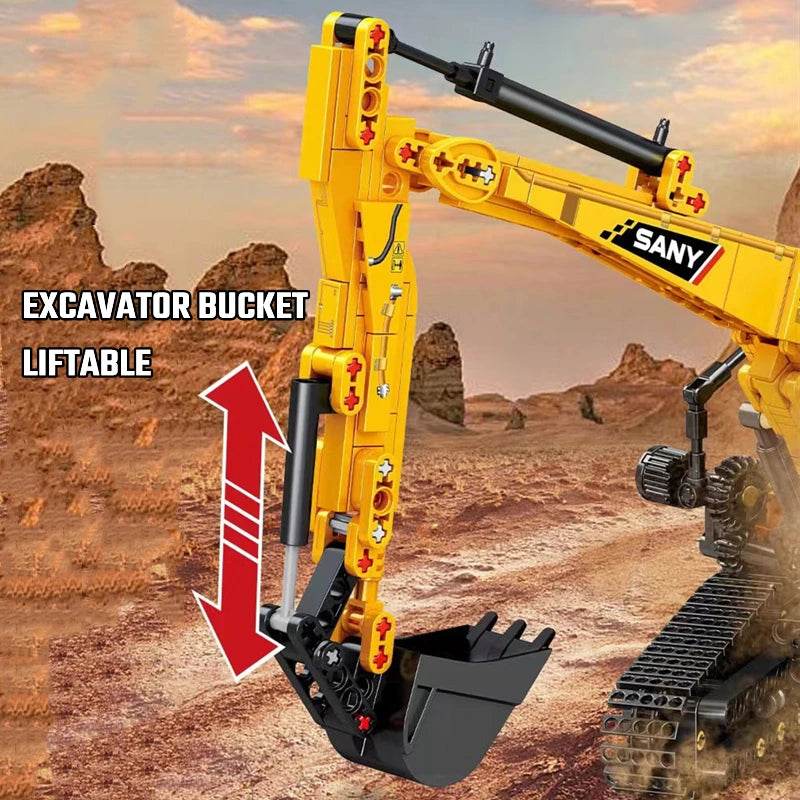 SEMBO BLOCK 1022pcs Excavator Models Building Blocks MOC City Construction Engineering Vehicle Bricks Educational Toys Boys Gift - AIAZ