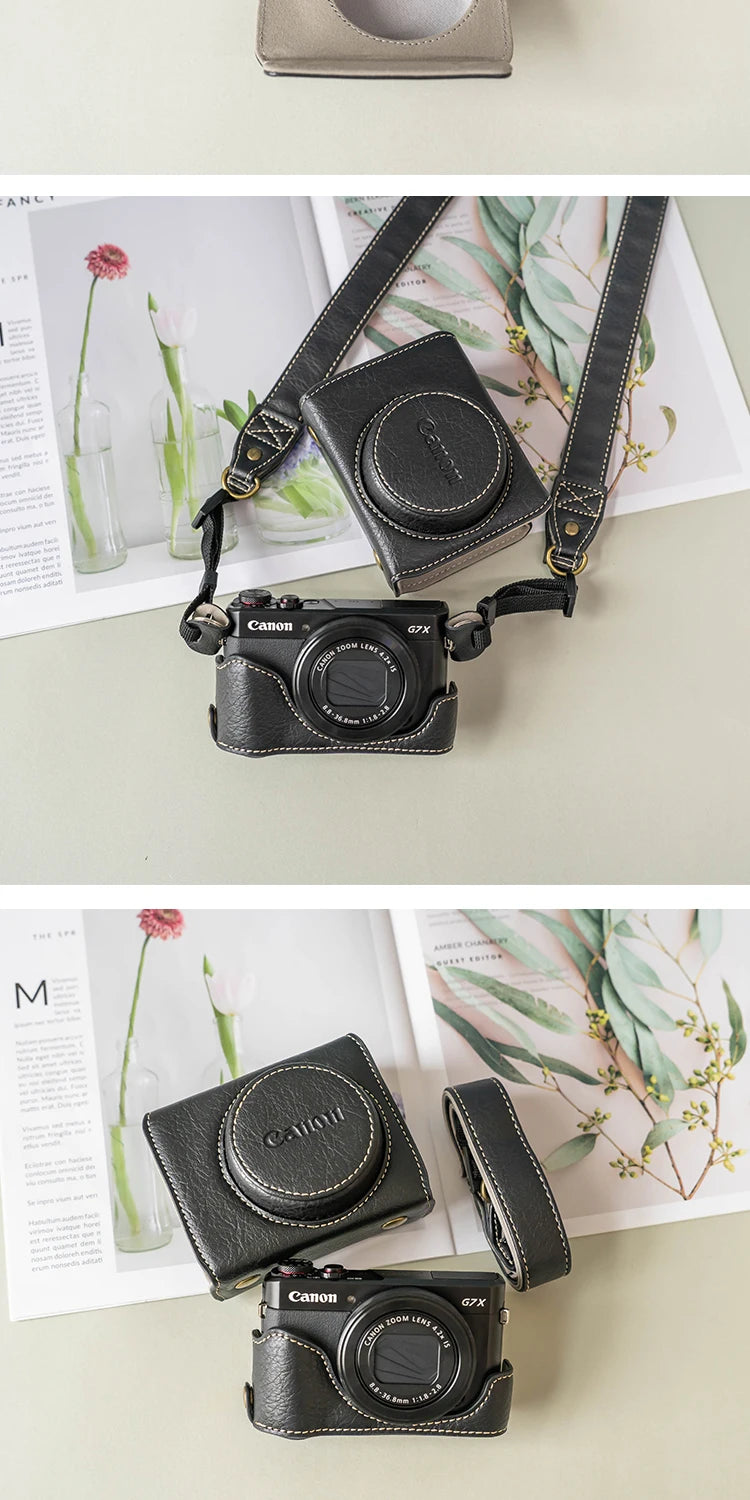 new luxury handwork Camera PU leather Bag Body BOX Case For canon G7X2 G7X3 G7X Mark ii iii Protective sleeve shell