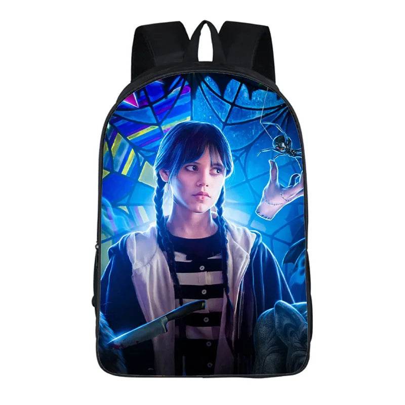 Wednesday Addams Backpack Wednesday School Bag with The Same Style Primary School School Bag Children's Backpack Meal Kit - AIAZ