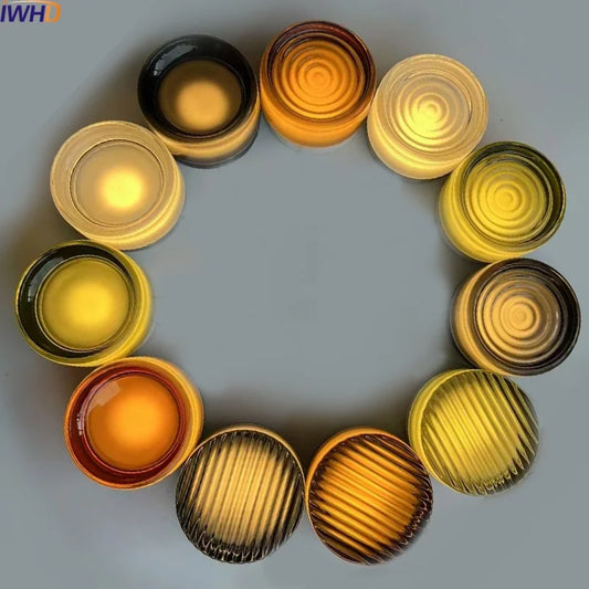IWHD Home Decor LED Wall Lights Fixtures Glass Aluminum Corridor Bedroom Living Room Nightlights Modern Moon Lamp Miroir Mural