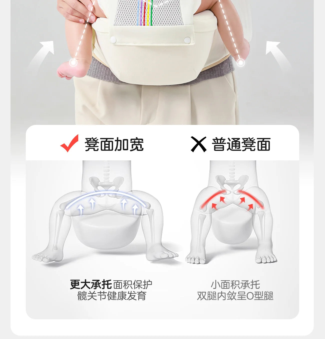 Waist stool, baby carrier, multifunctional sitting stool, lightweight for outdoor activities, front hugging, and four season use