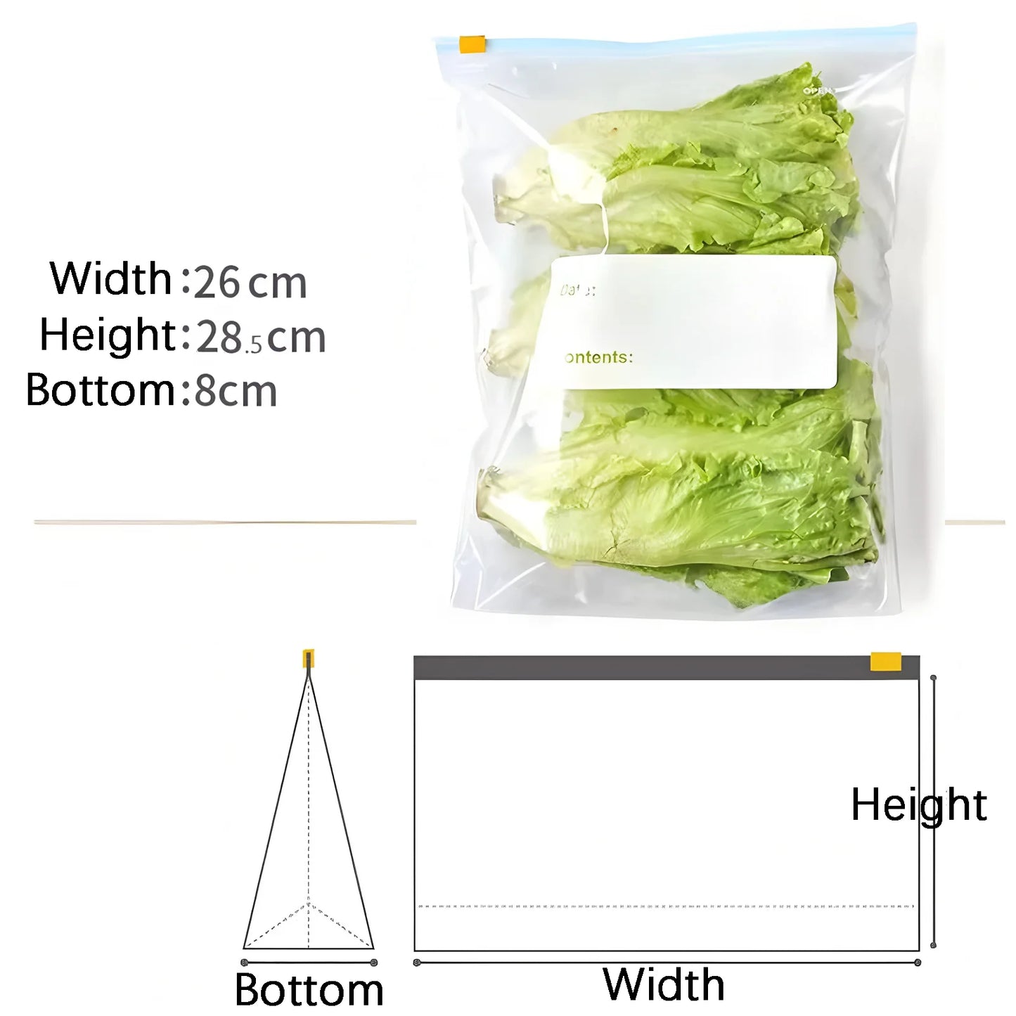 Food Cover Zipper Bag Reusable Freezing Plastic Wrap Bags Aluminum Foil Transparent Refrigerator Storage Fresh Bags Organizer