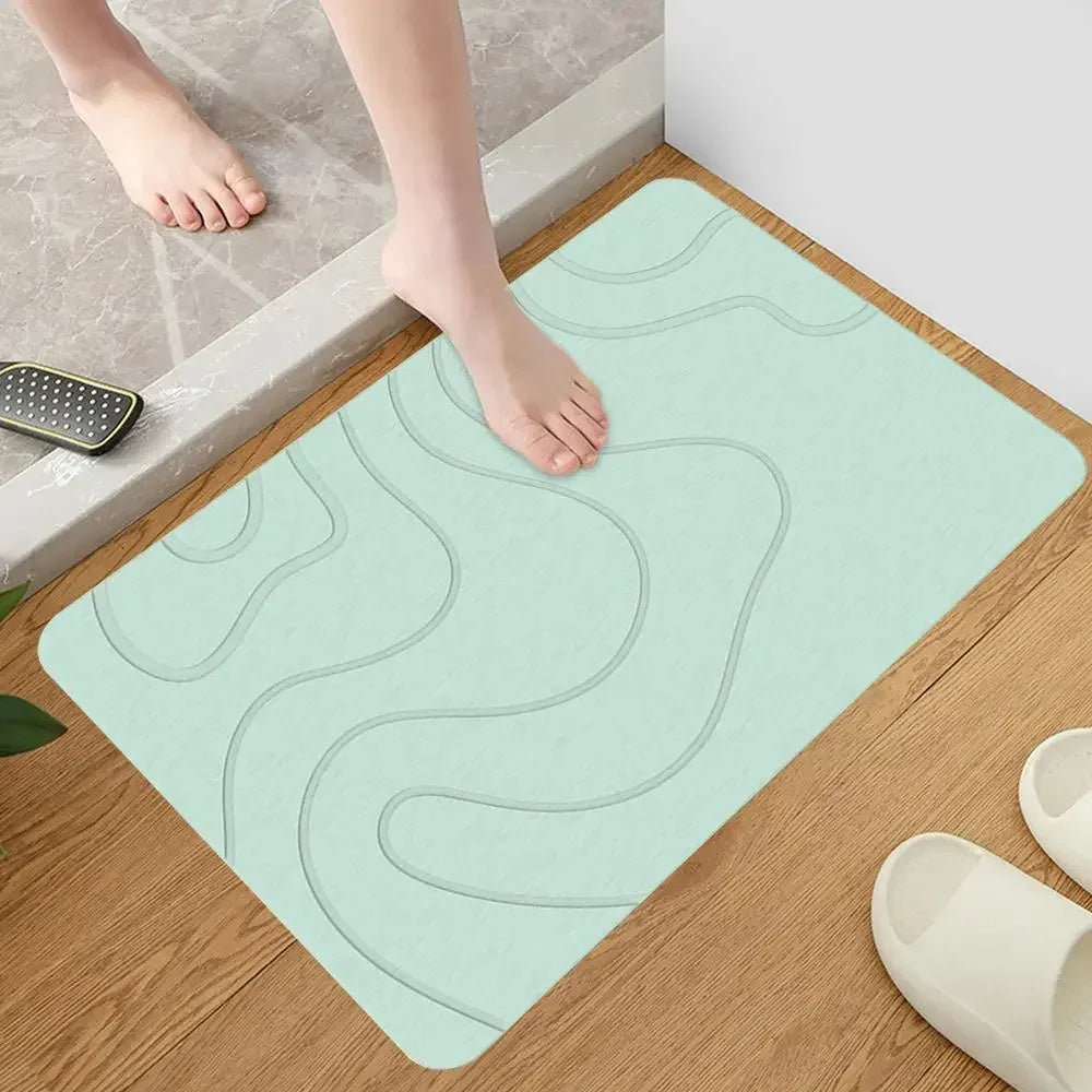 Absorbent Stone Bath Mat Toilet Door Non-slip Mat Entryway Rugs Bathroom Rugs FloorMat Quick Drying Diatomite Stone Shower Mats