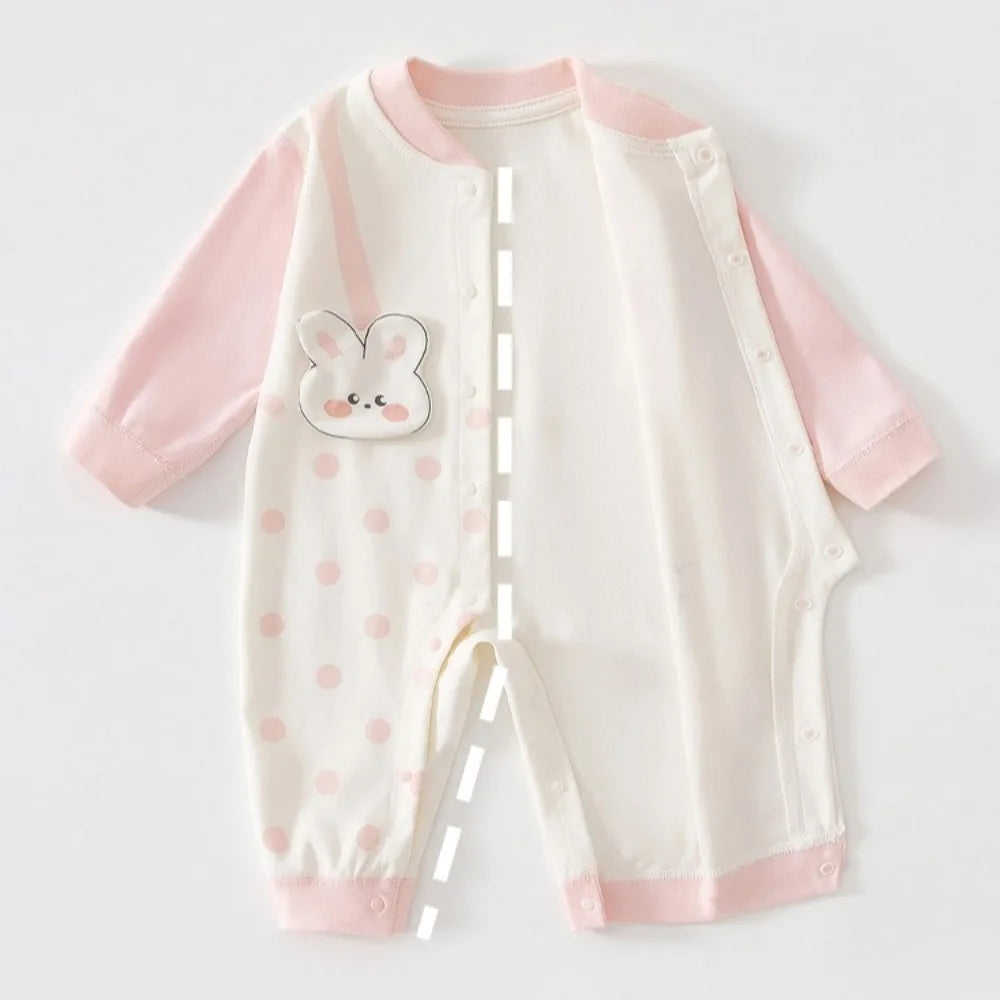 Baby Jumpsuit Spring and Autumn Pure Cotton Baby Clothes for Girls, Newborn Clothes, Crawling Clothes Boneless Cute Pajamas