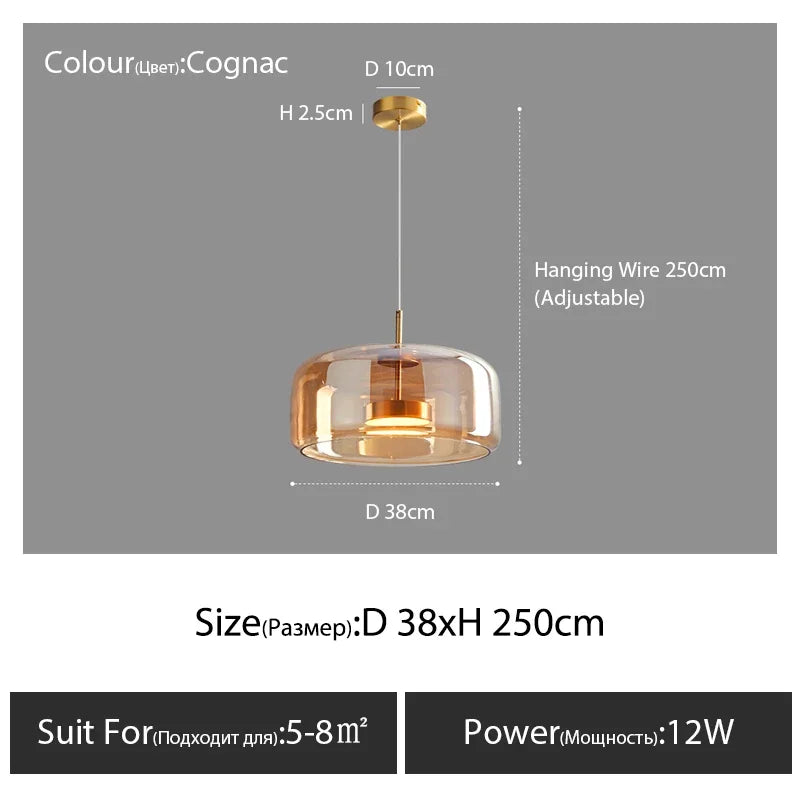 Nordic Glass Restaurant Pendant Lamp Simple Bar Hanging Lamp Dining Room Table  Ceiling Light