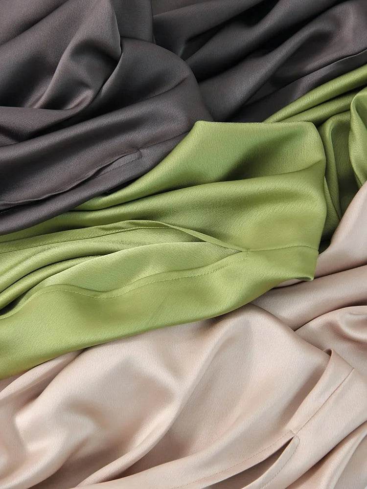 Long Satin Skirts For Women Summer High Quality Skirt With Slit On The Side Silk Elegant Black Maxi Luxury Women's Skirts 2025 - AIAZ