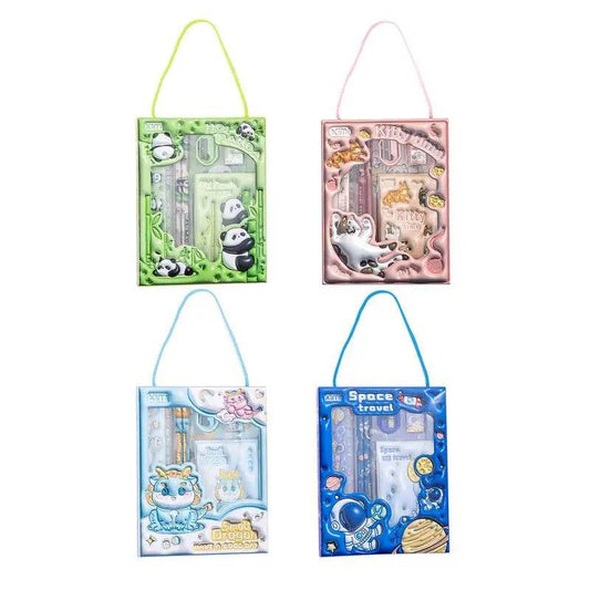 Kids Animals Style Stationery Set 6PCS School Supplies Package Back to School Stationery Pack for Kids Children Girls Boys - AIAZ