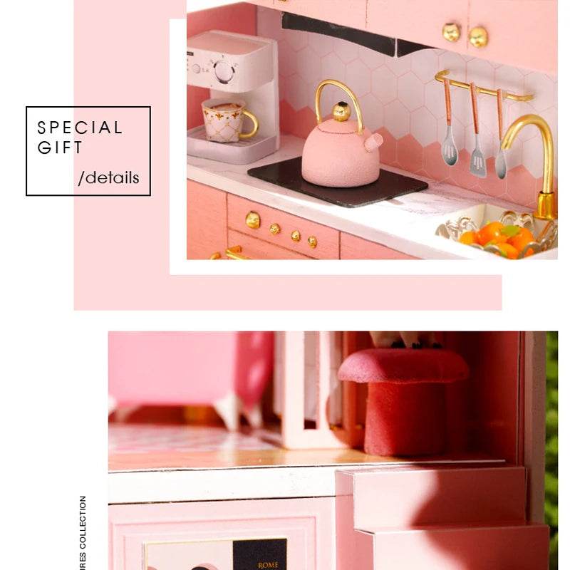 Doll House Kit 3D Wooden Mini DollHouse Assembly Building with Furniture Kit Toys Children's Birthday Gift 3D Puzzle Handmade - AIAZ