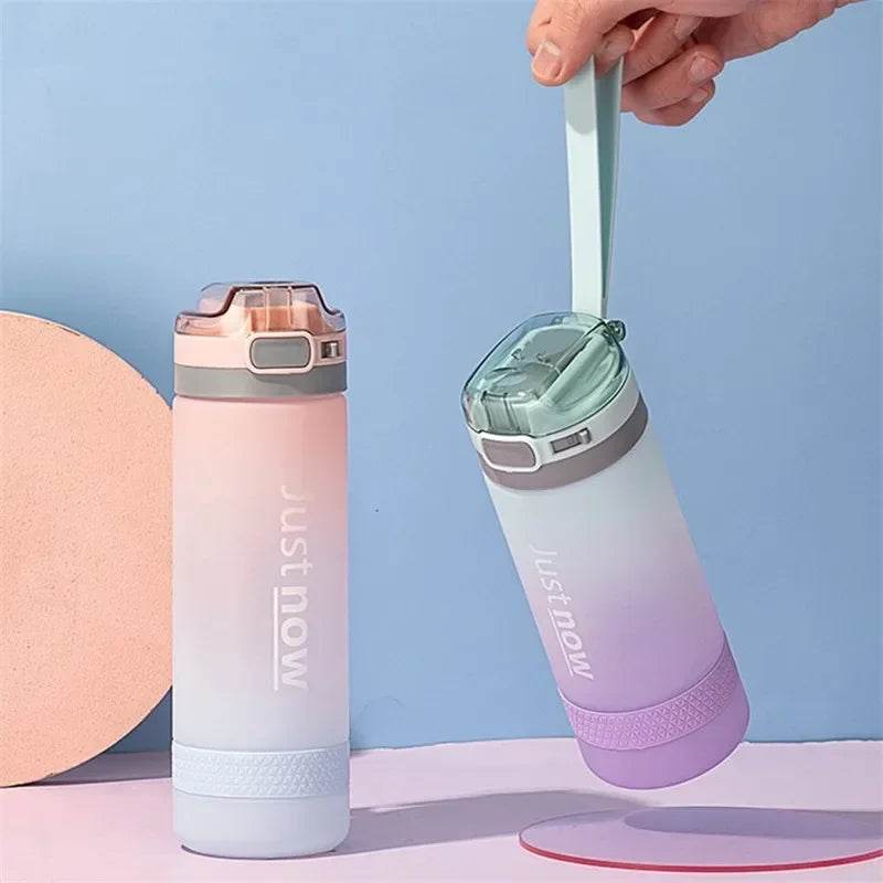 400ml/600ml New Fashion Water Bottle With Straw BPA Free Portable Outdoor Sport Cute Drinking Plastic Bottles Eco-Friendly - AIAZ