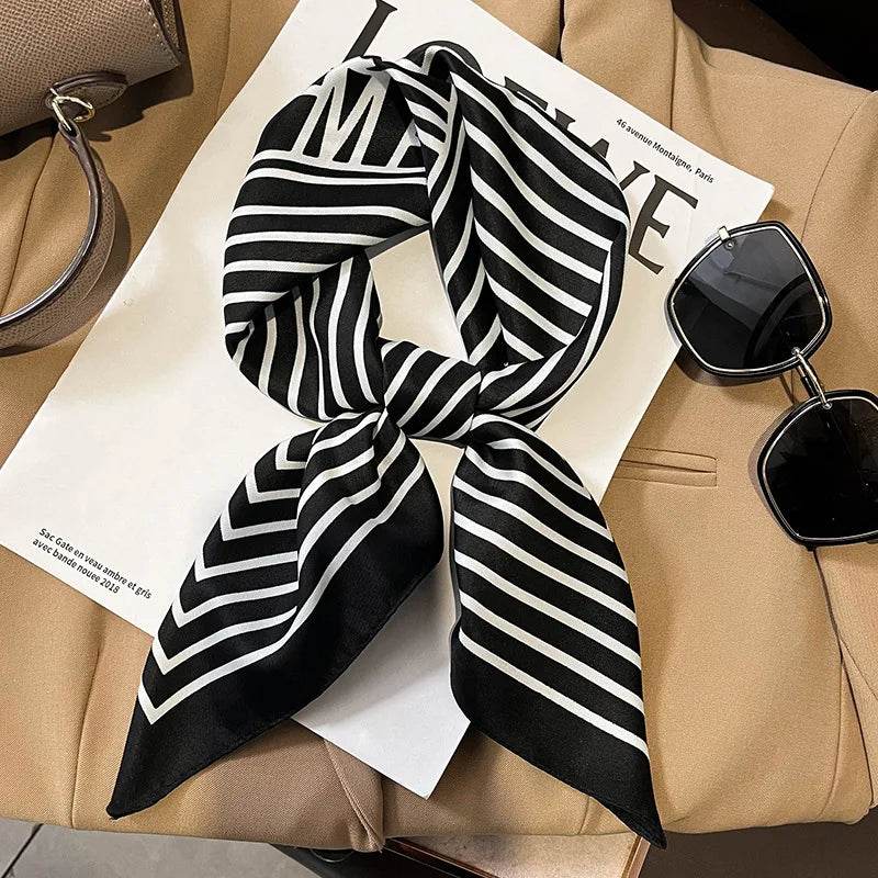 Fashion Scarves for Women Shawl Print Silk Satin Hijab Scarf Female Bandana 70*70cm Luxury Brand Square Shawls Scarfs For Ladies - AIAZ