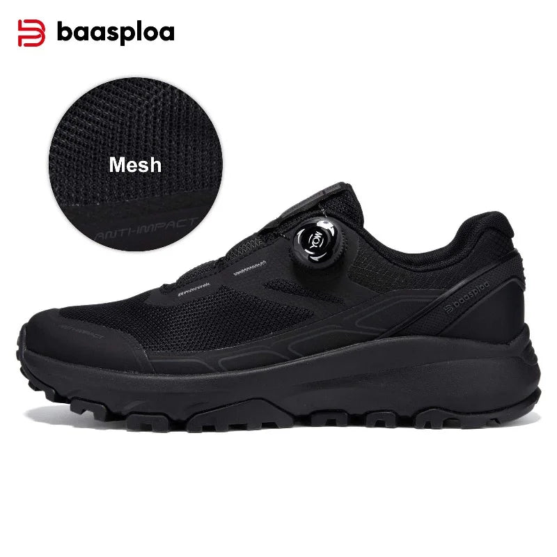 Baasploa Men Hiking Shoes Outdoor Climbing Mesh Breathable Travel Walking Shoes Male Non-Slip Wear Resistant Comfortable Sneaker