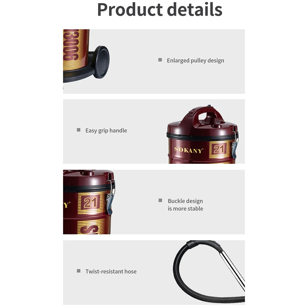 1600W Electric Dry Vacuum Cleaner Large Capacity Strong Suction Power Household Multi-function Cleaner Household Appliances