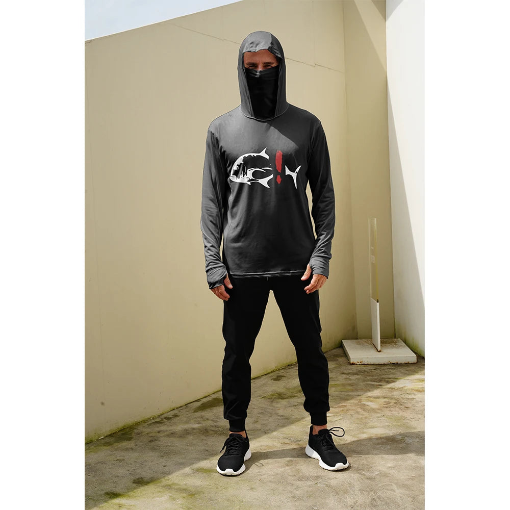 Fishing Shirts Long Sleeve Hoodie UPF 50+ T-shirt Tops Sun Protection Jersey Men's Face Mask Fishing Clothes