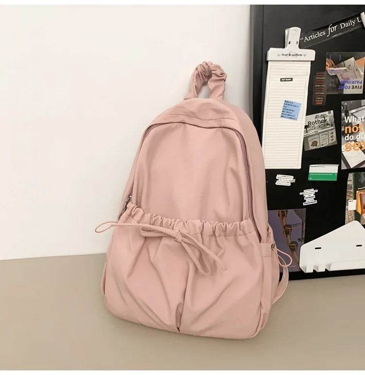 Fashion Bow Backpack Children's School Backpack Large Capacity Nylon School Bags Elementary School Book Bags Outdoor Travel Bag - AIAZ