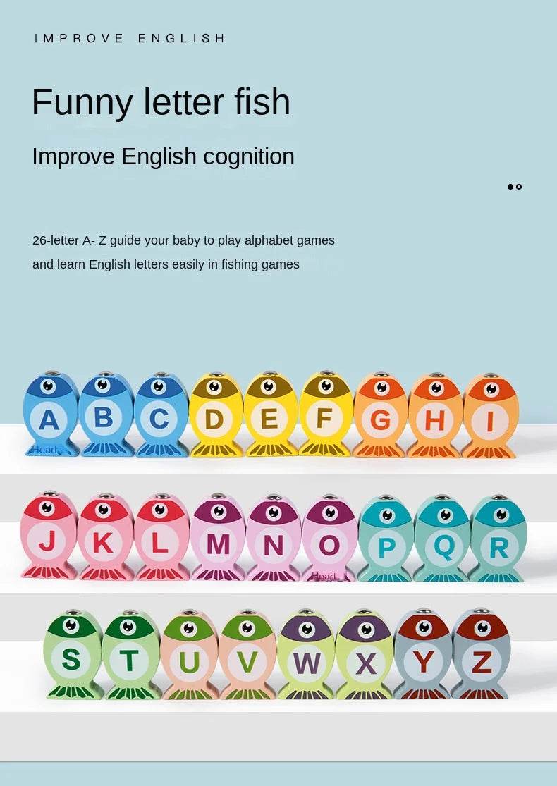 Kids Wooden Fishing Game Toys Gifts Early Education Alphabet Numeric Cognitive Toys Children Interactive Games Toys for Gifts - AIAZ