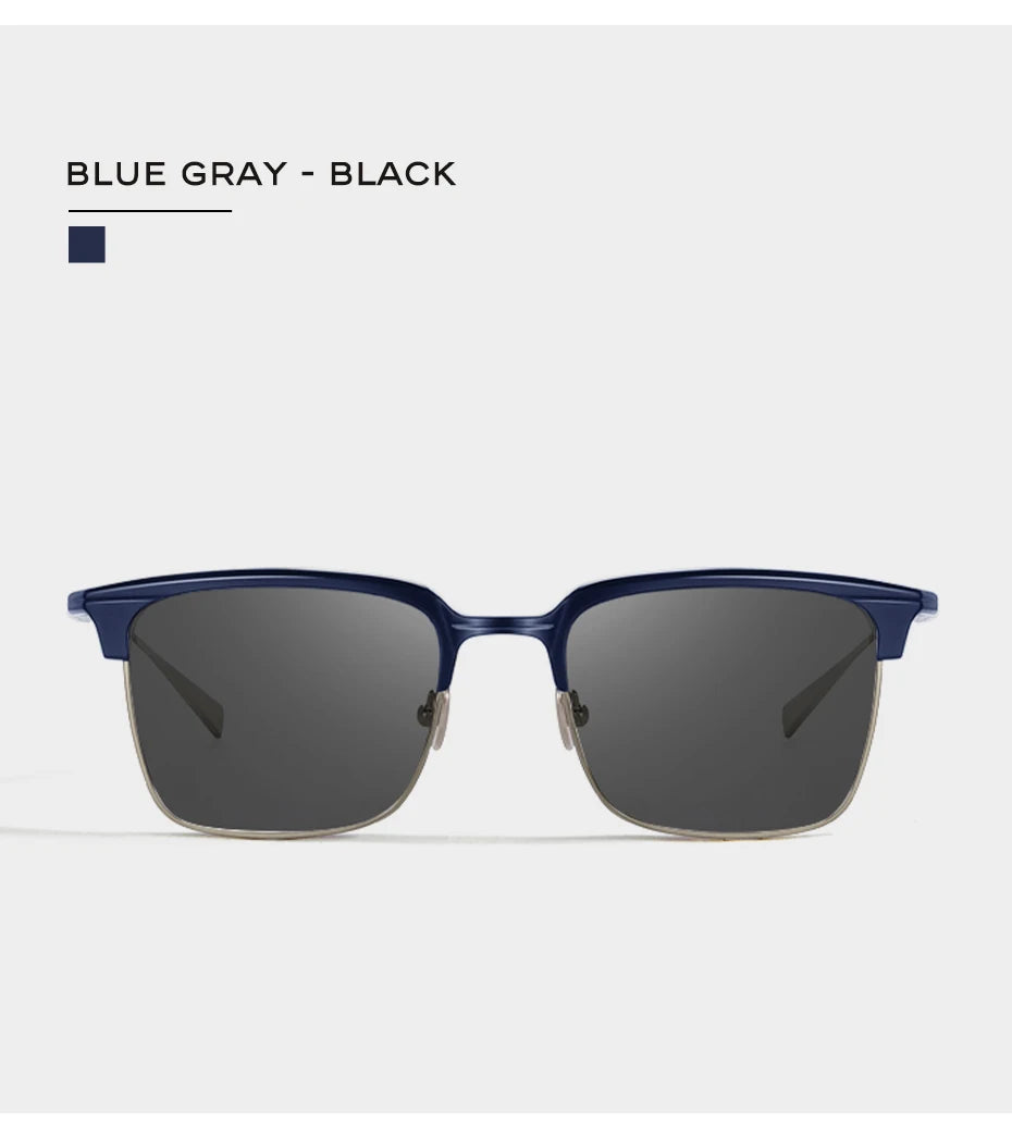 CAPONI Polarized Sunglasses For Men Fashion Pure Ttanium Eyewear Retro Trendy Brand Design Sun Glasses for Driving Shades BS1905