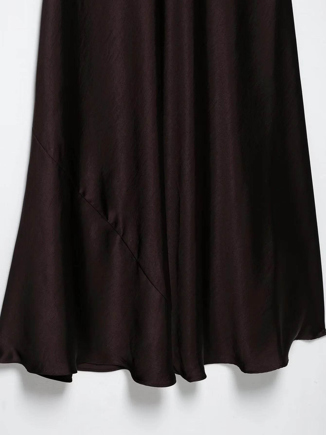 2025 Woman Fashion Solid Sexy Hanging Neck Backless Ruffled Dress Casual Slim Sleeveless Midi Long Dresses Vestidos Mujer - AIAZ