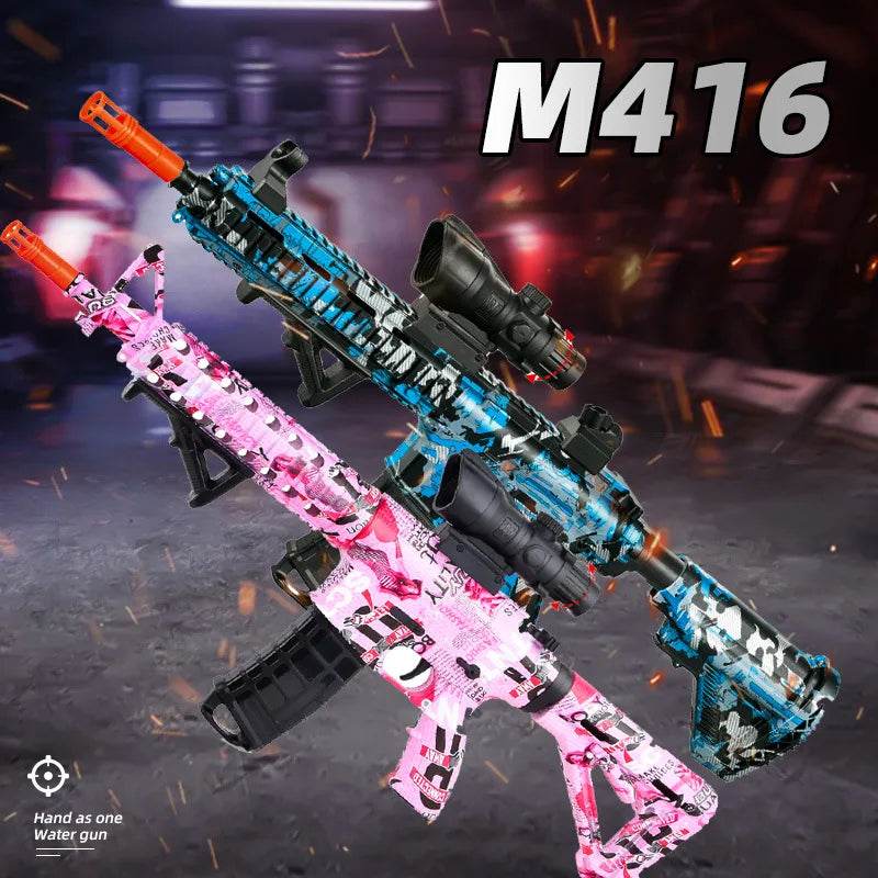 M416 Gun Toy Outdoor Electric Blaster Shooting Sport Gel Bullet Shoot Summer Water Ball Toys For Interactive Parent Child Game - AIAZ