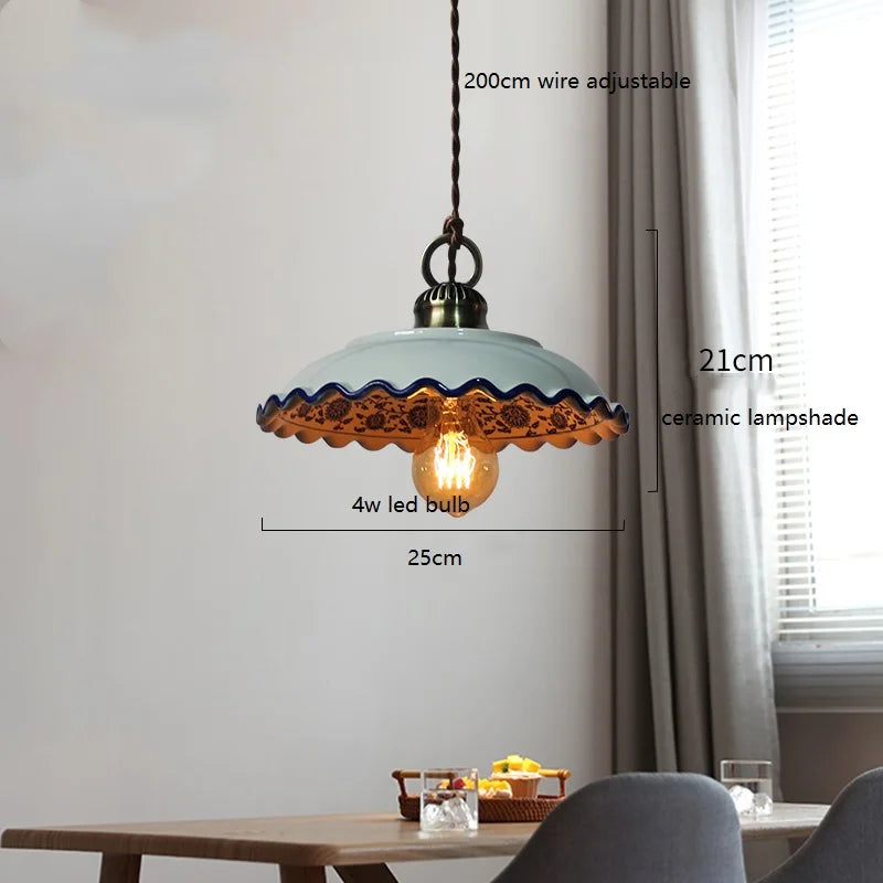 IWHD Modern Simple Ceramic LED Pendant Lamp Home Indoor Decor Lighting Bedroom Restaurant Dinning Living Room Lights Hanglamp
