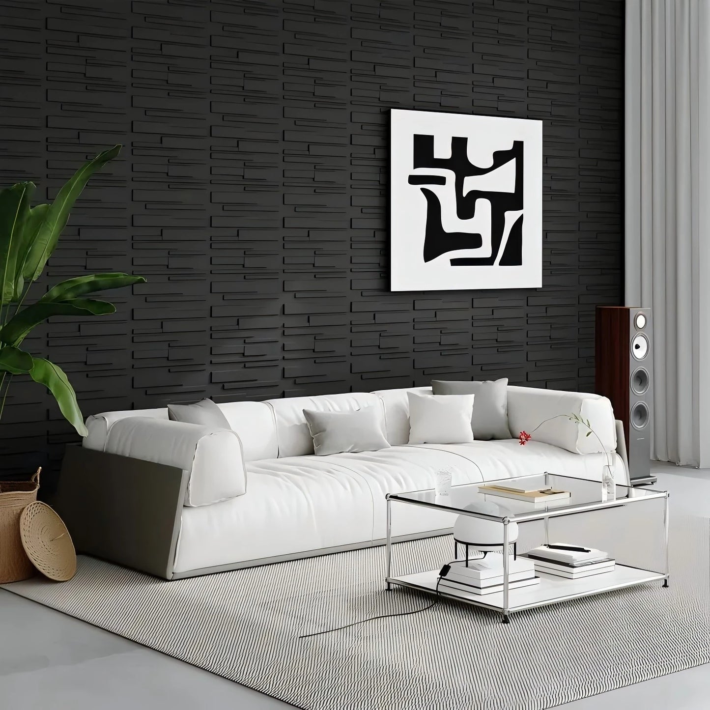KUUJOJO 3D textured wall panel for indoor wall decoration, suitable for living room, hall, bedroom, hotel, office, send tape