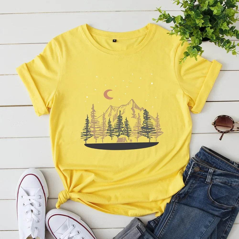 Oversized Women Tops 2024 Summer Woman Clothes Cotton T-shirt Female Short Sleeve Tees Women's Tshirt Graphic T Shirts - AIAZ