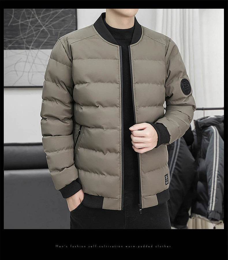 New Men's Outdoor Fashion Trend Windproof Warm Cotton Clothes Comfortable Versatile Breathable Sports Leisure Collar Jacket - AIAZ