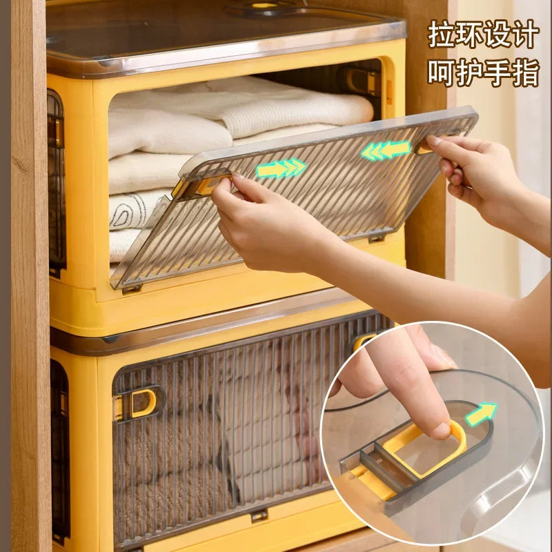 Household Plastic Transparent Sorting Wardrobe Clothes Toys Book Storage Box Folding Storage Box Shoes Storage Box Plastic Boxes