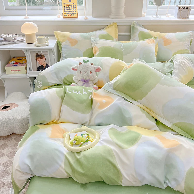 3pcs printed duvet set (1* duvet set + 2 * pillowcase, no core), bedding set, soft and comfortable, all-season