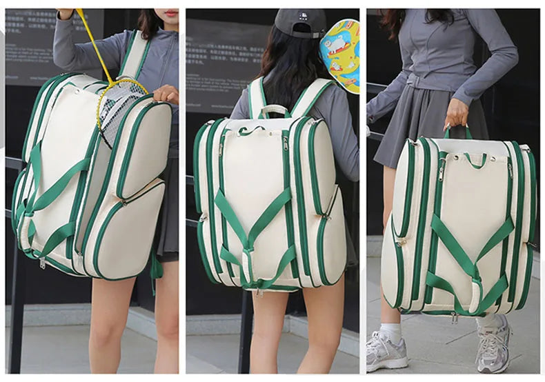 Badminton Tennis Rackets Backpack Large Capacity Gym Fitness Sports Training Shoulder Bag Shoes Pocket Outdoor Luggage Handbag