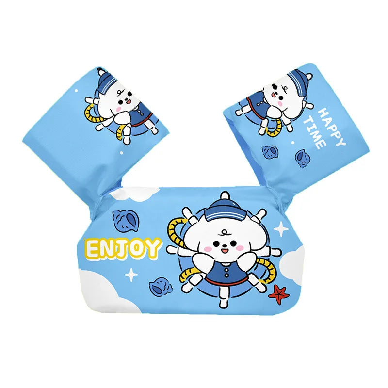 Baby Float Cartoon Arm Sleeve Swimsuit Foam Safety Adjustable Life Jacket Swimming Training Floating Pool Float Swimming Ring