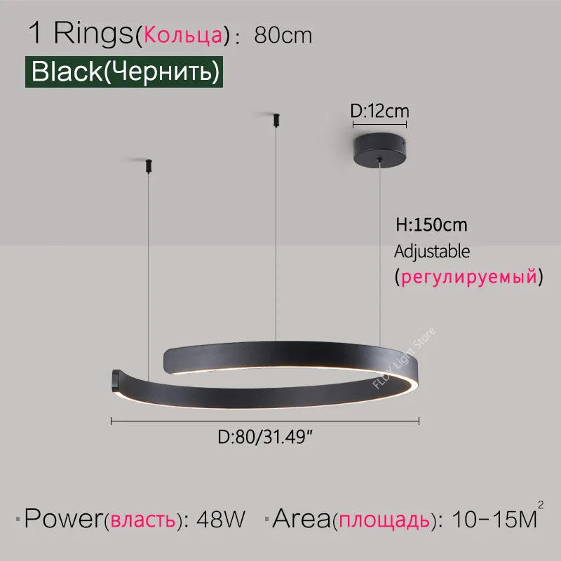 Ceiling chandelier Pendant light Chandeliers for dining room LED Bedroom living room nordic home decor Modern Round ring lamps