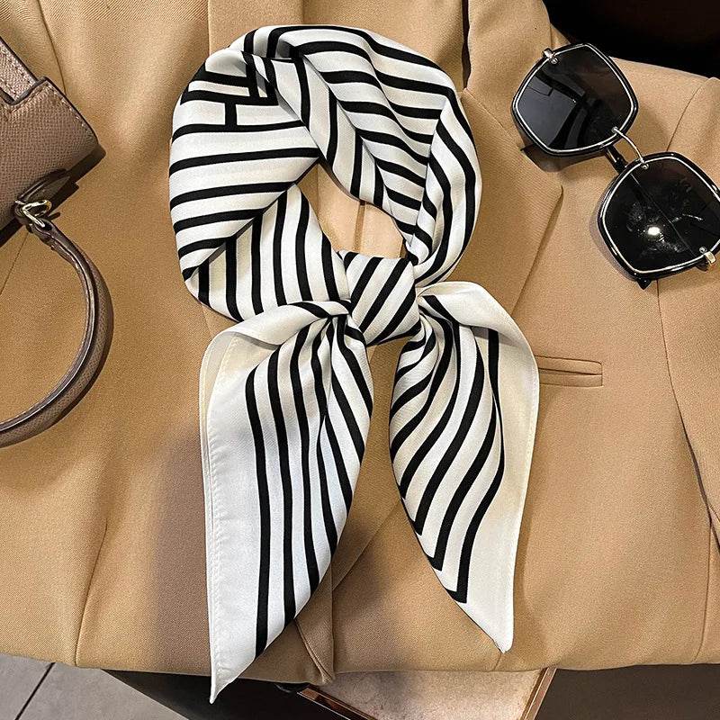 Fashion Scarves for Women Shawl Print Silk Satin Hijab Scarf Female Bandana 70*70cm Luxury Brand Square Shawls Scarfs For Ladies - AIAZ