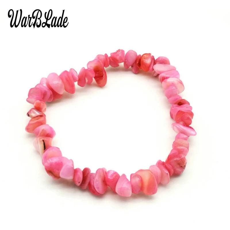 New Women Bracelets Bangles Natural Gem Stone Bracelet Irregular Stretch Chip Beads Nuggets Bracelets Bangles Crystal Wristband