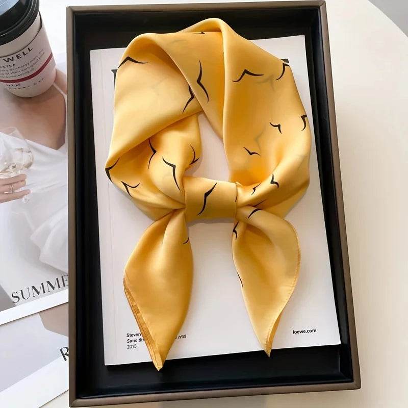 Fashion Luxury Brand 70cm Silk Square Scarf Women Satin Neck Tie Female Hair Bandana Headkerchief Shawl Wrap Hijab Echarpe - AIAZ