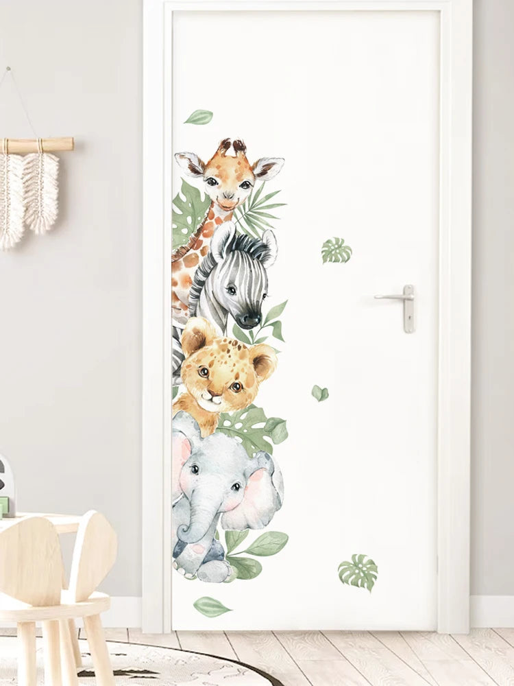 Forest Animals Theme Bear Deer Rabbit Children's Wall Stickers for Kids Room Baby Room Decoration Wallpaper Wall Decals Nursery