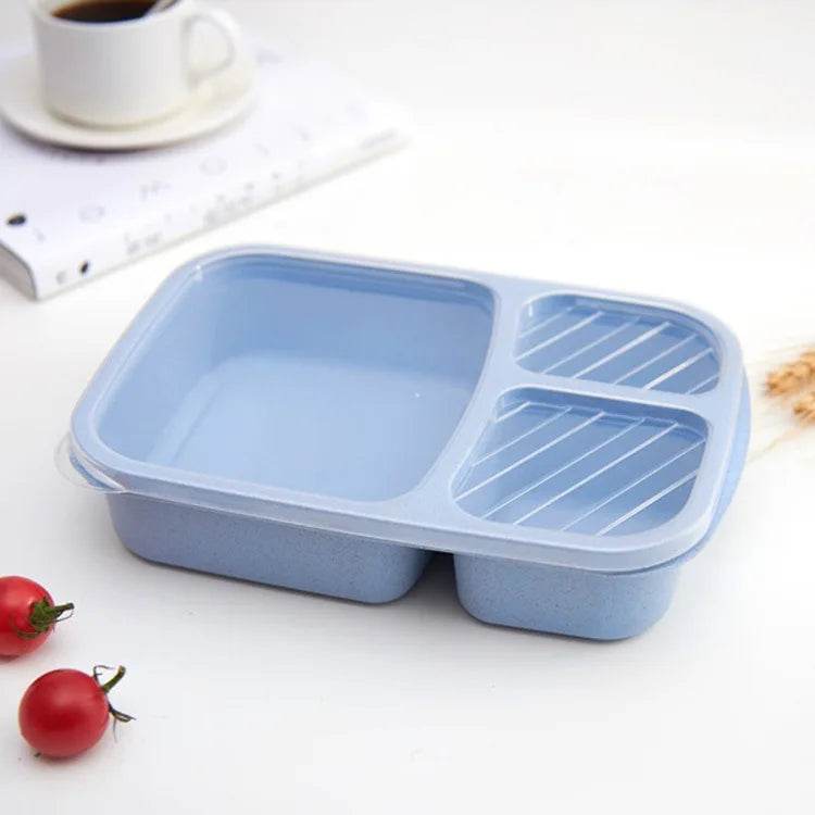 Wheat Straw Lunch Box Divided Into Compartments Insulated Lunch Box With Lid Square Lunch Box Portable Lunch Box - AIAZ