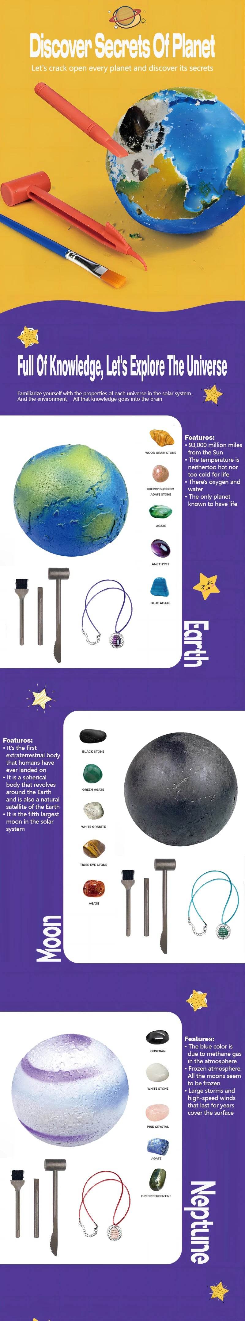 Children's Archaeology Digging Treasure Planet Gem Ore Exploration of The Solar System Mining Science Education Educational Toys - AIAZ